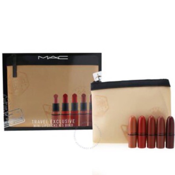 NIB MAC Travel Exclusive Mini Lipstick set 5 BOLD shade Velvet Teddy Russian Red - Picture 3 of 4